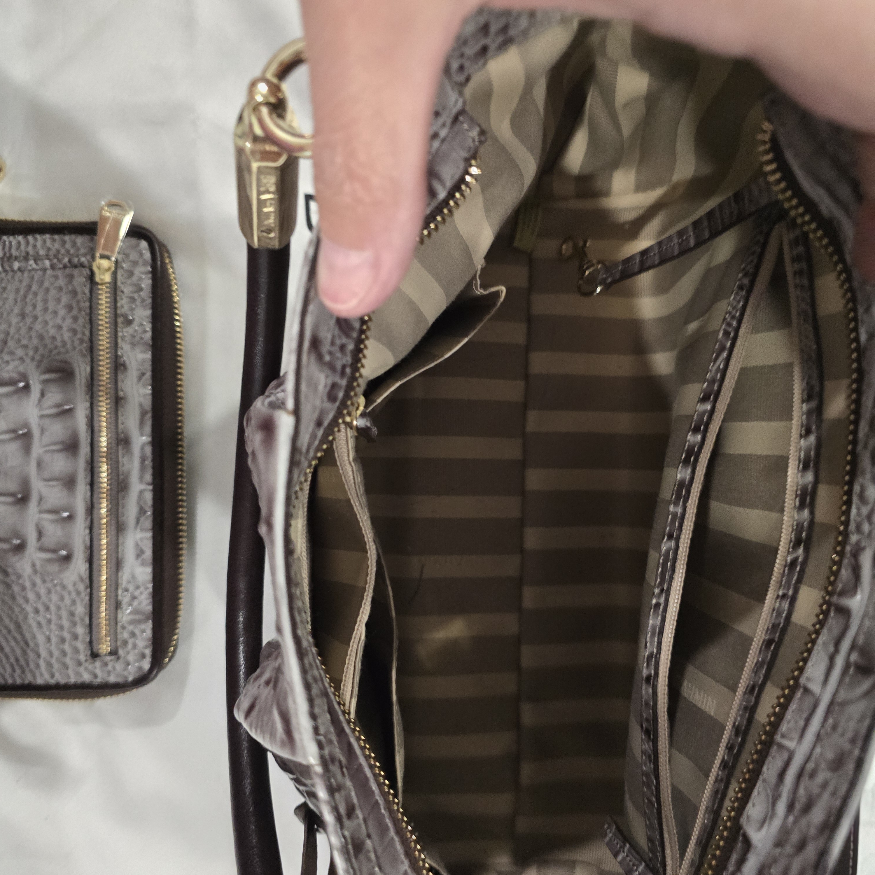 Brahmin Sophisticated Gray Shoulder Bag
